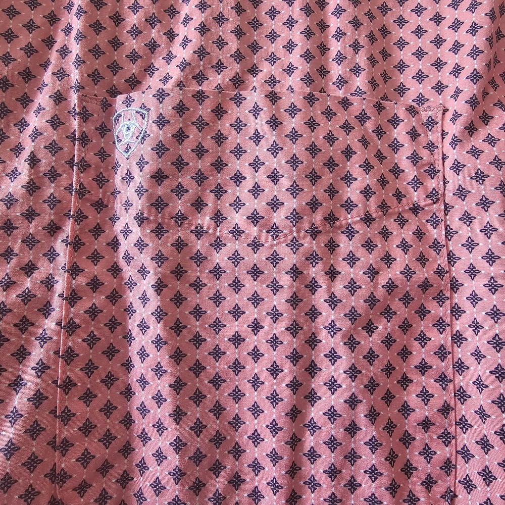 Ariat Albera Button-Up Shirt Men's XL Long Sleeve Casual Western Pink Geometric - Picture 4 of 9